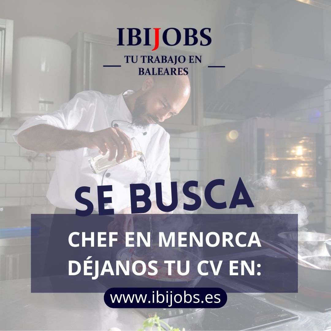 oferta-trabajo-chef-menorca-portal-empleo-cv-rrhh