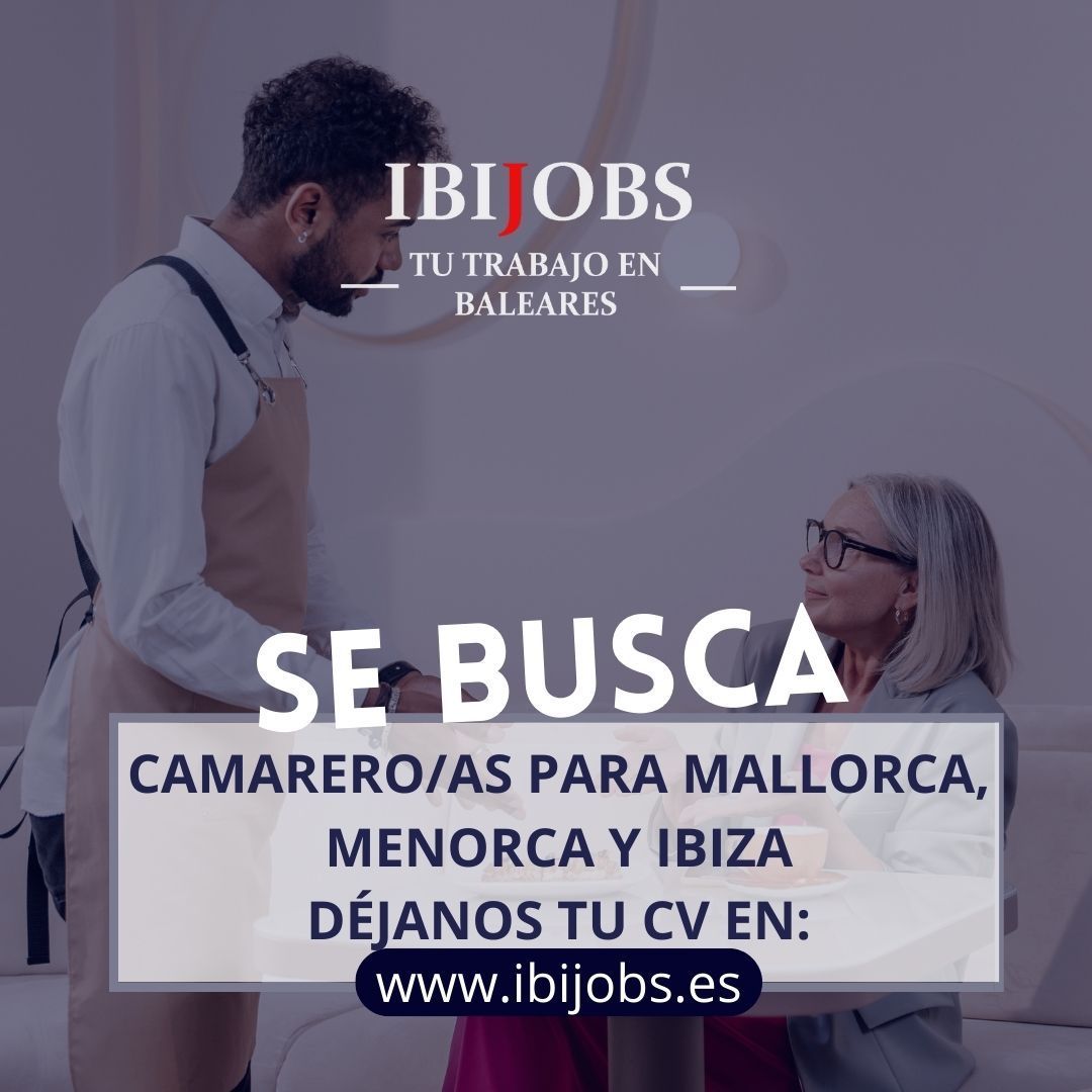 camarero empleo laboral rrhh trabajo ibijobs menorca mallorca ibiza