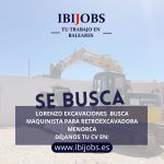 maquinista excavadora menorca trabajo empleo laboral baleares jobs